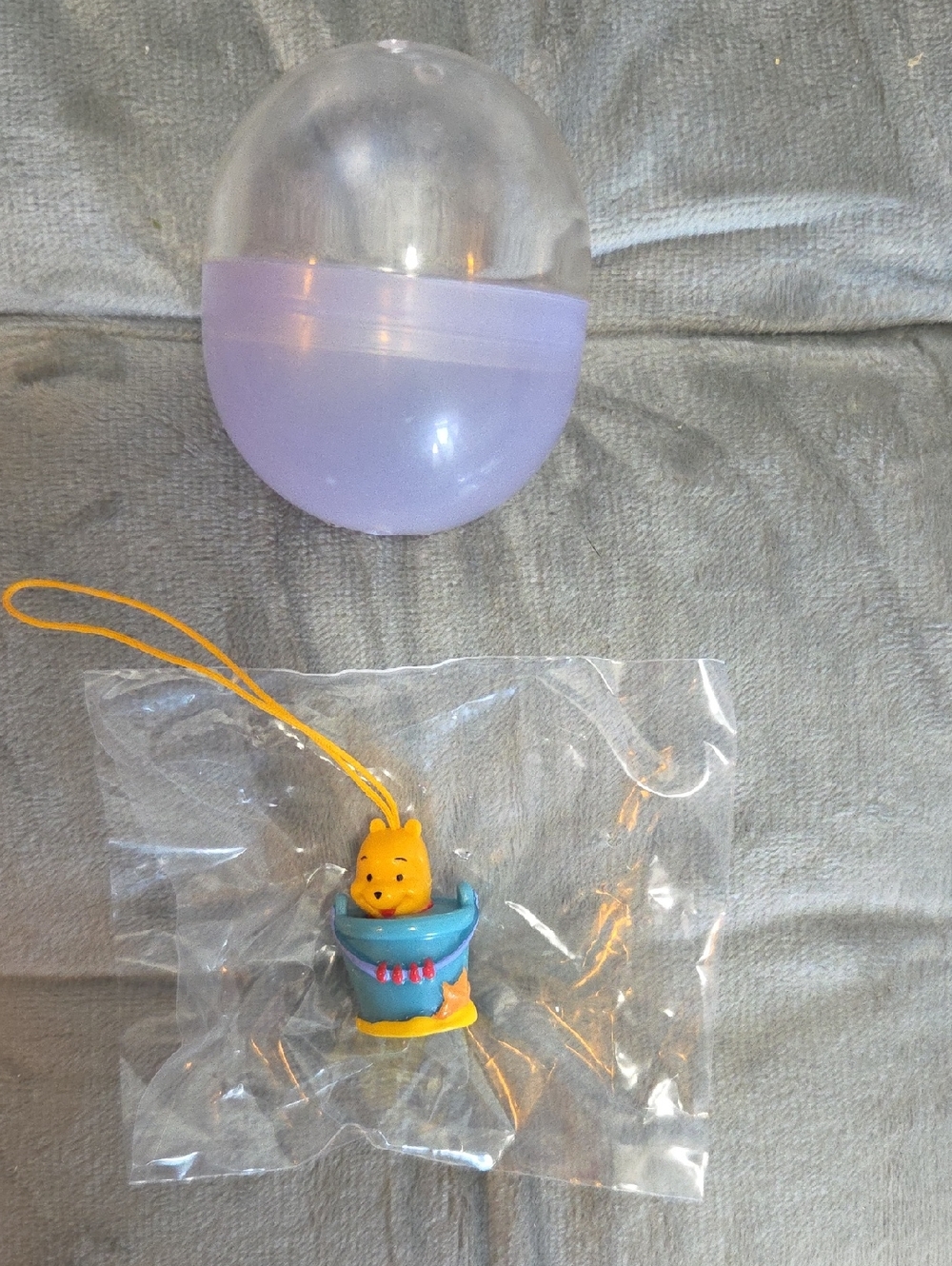 Winnie the Pooh Mini Charm in Blue Bucket - Yellow & Blue
